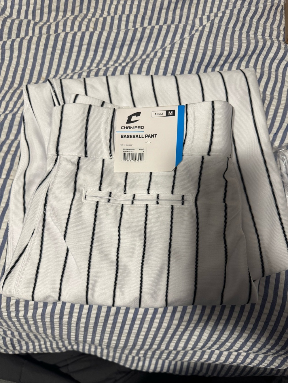Champro Men’s White Pinstripe Baseball Pants - Medium